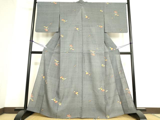 平和屋着物▽上質な紬 単衣 成り物 正絹 逸品 DAAT9337az