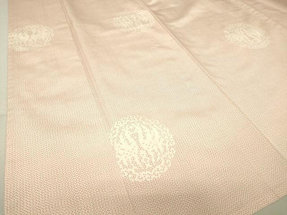 平和屋着物▽上質な紬 単衣 向い鳥花文 正絹 逸品 DAAT9338az
