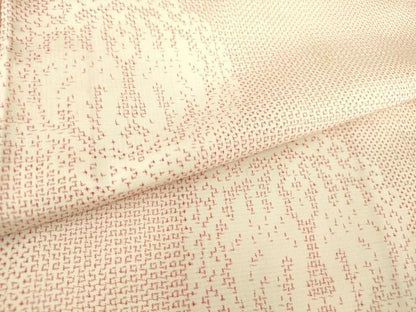 平和屋着物▽上質な紬 単衣 向い鳥花文 正絹 逸品 DAAT9338az