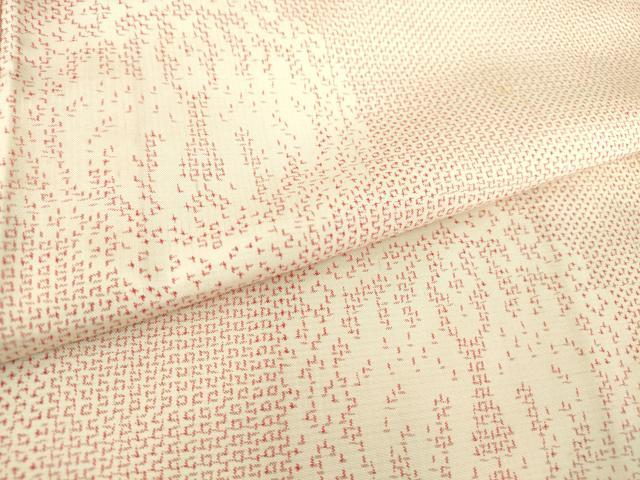 平和屋着物▽上質な紬 単衣 向い鳥花文 正絹 逸品 DAAT9338az