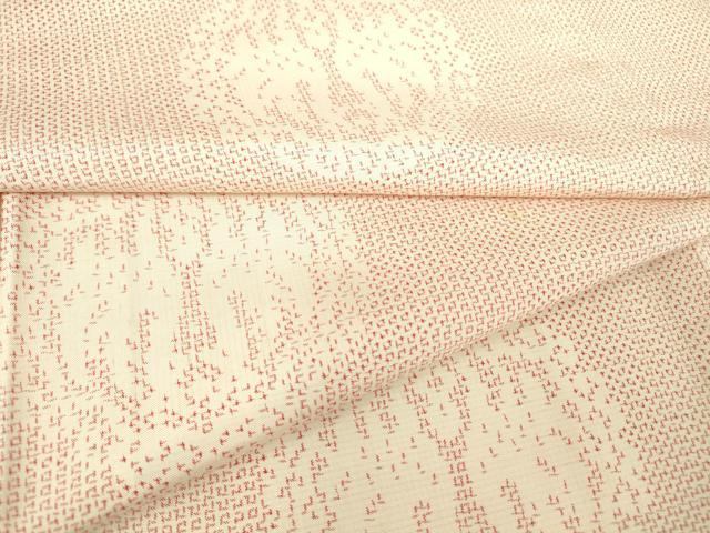 平和屋着物▽上質な紬 単衣 向い鳥花文 正絹 逸品 DAAT9338az