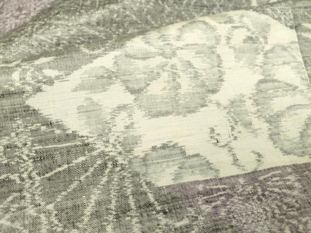平和屋着物▽小千谷紬 単衣 花切嵌め文様 正絹 逸品 DAAT9340az