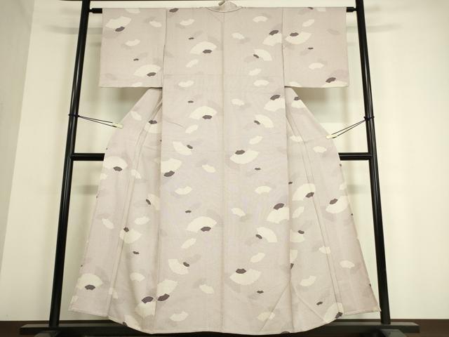 平和屋着物▽上質な小紋 単衣 地紙重ね文 正絹 逸品 DAAT9342az