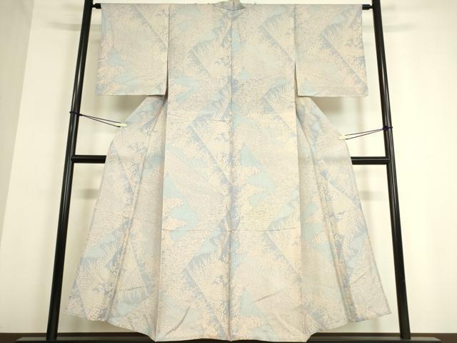 平和屋着物▽本場染大島紬 単衣 流水花切嵌め文様 正絹 逸品 DAAT9343az