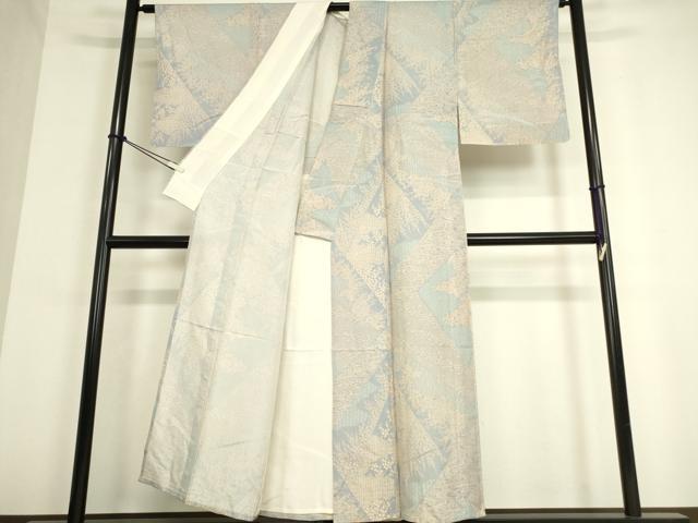 平和屋着物▽本場染大島紬 単衣 流水花切嵌め文様 正絹 逸品 DAAT9343az
