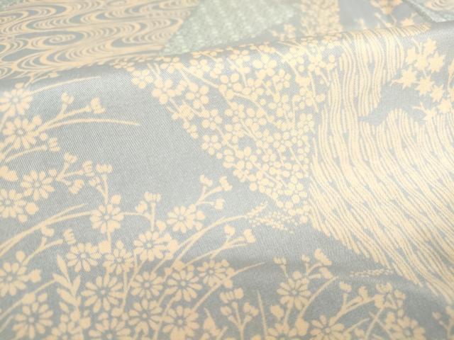 平和屋着物▽本場染大島紬 単衣 流水花切嵌め文様 正絹 逸品 DAAT9343az