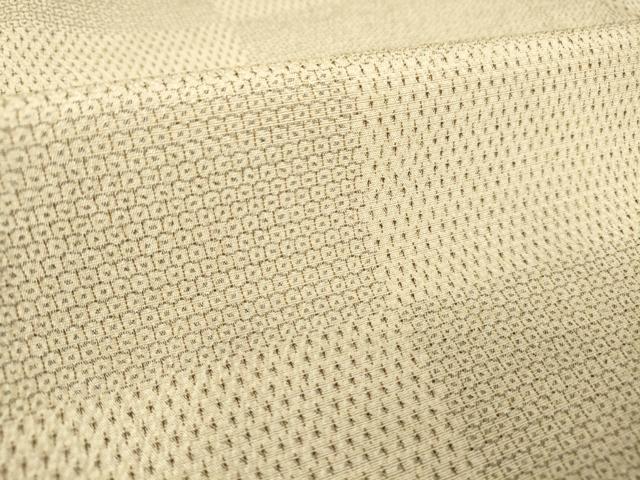 平和屋着物▽本塩沢 単衣 格子 110亀甲 正絹 逸品 DAAT9345az