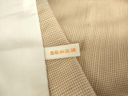 平和屋着物▽上質な紬 単衣 格子 正絹 逸品 DAAT9346az
