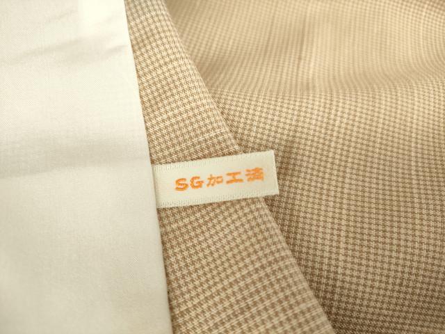 平和屋着物▽上質な紬 単衣 格子 正絹 逸品 DAAT9346az