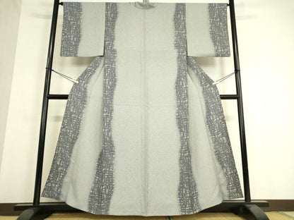 平和屋着物▽上質な小紋 単衣 幾何学間道 正絹 逸品 DAAT9350az