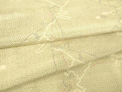 平和屋着物▽上質な紬 単衣 幾何学文 正絹 逸品 DAAT9351az