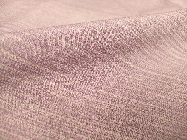 平和屋着物▽上質な小紋 単衣 斜縞 鬼しぼ縮緬 正絹 逸品 DAAT9354az