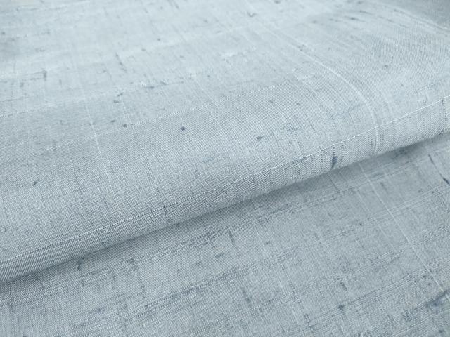 平和屋着物▽生紬 単衣 青藤色 正絹 逸品 DAAT9355az