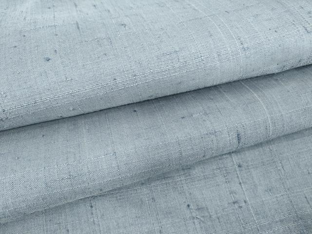平和屋着物▽生紬 単衣 青藤色 正絹 逸品 DAAT9355az