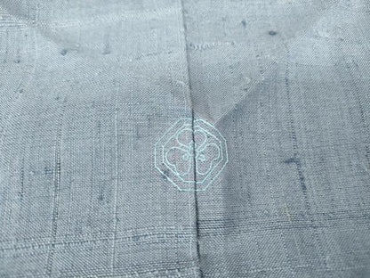 平和屋着物▽生紬 単衣 青藤色 正絹 逸品 DAAT9355az