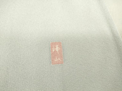 平和屋着物▽訪問着　単衣　友禅　作家物　草花文　暈し染め　反端付き　正絹　逸品　DAAT9357az