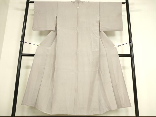 平和屋着物▽上質な色無地　単衣　灰桜色　正絹　逸品　DAAT9361az