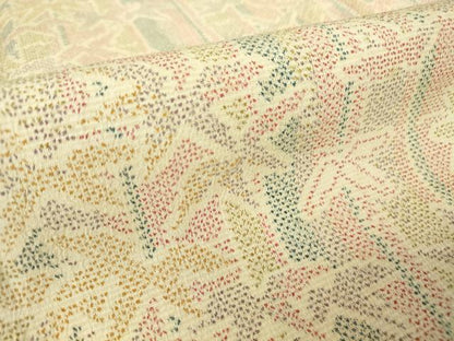 平和屋着物▽上質な紬　単衣　笹竹文　正絹　逸品　DAAT9365az