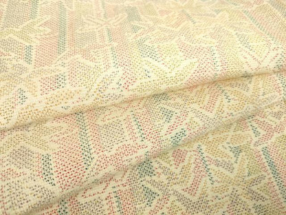平和屋着物▽上質な紬　単衣　笹竹文　正絹　逸品　DAAT9365az