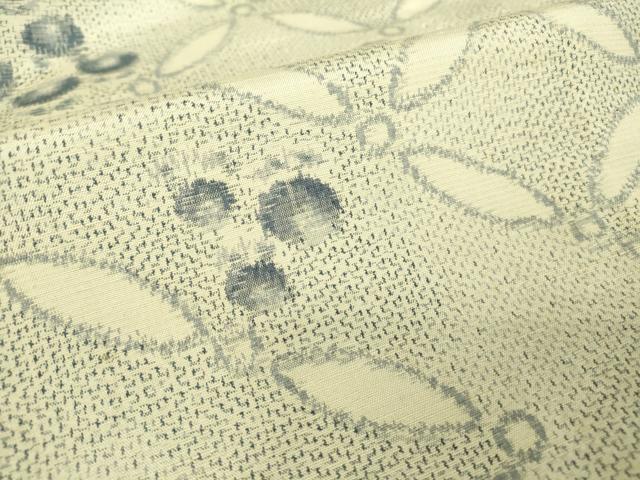 平和屋着物▽上質な紬 単衣 七宝に南天 正絹 逸品 DAAT9367az