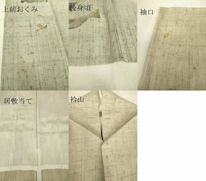 平和屋着物▽訪問着 単衣 生紬 作家物 魚文 蟹 暈し染め 金彩 正絹 逸品 DAAT9368az
