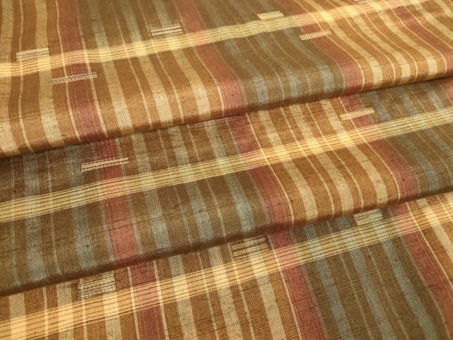 平和屋着物▽上質な紬 単衣 縞 正絹 逸品 DAAT9375az