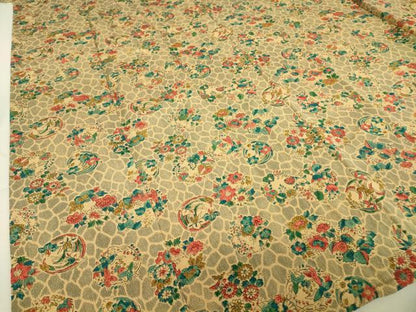平和屋着物▽上質な小紋　単衣　花丸文　鬼しぼ縮緬　正絹　逸品　DAAT9377az
