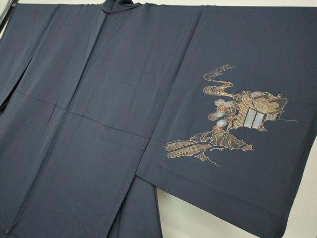 平和屋着物▽訪問着 単衣 御所車流水花文 金彩 正絹 逸品 DAAT9378az