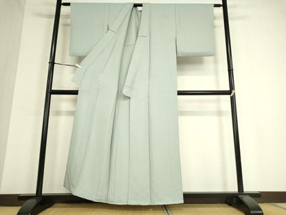 平和屋着物▽上質な色無地 単衣 紋意匠 水色 正絹 逸品 DAAT9380az