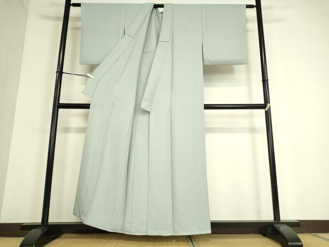 平和屋着物▽上質な色無地 単衣 紋意匠 水色 正絹 逸品 DAAT9380az
