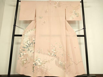 平和屋着物▽訪問着 単衣 友禅 作家物 吉祥花文 正絹 逸品 DAAT9384az