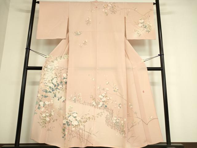 平和屋着物▽訪問着 単衣 友禅 作家物 吉祥花文 正絹 逸品 DAAT9384az