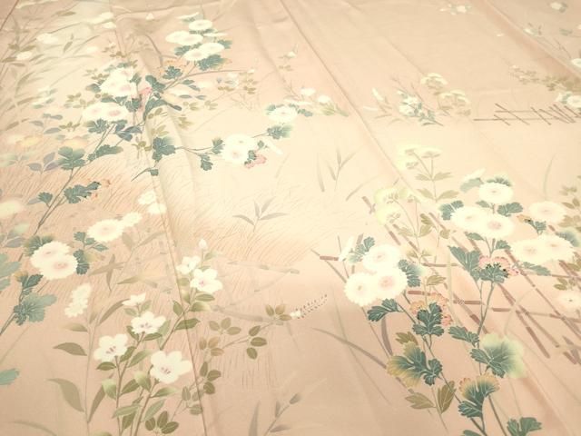 平和屋着物▽訪問着 単衣 友禅 作家物 吉祥花文 正絹 逸品 DAAT9384az