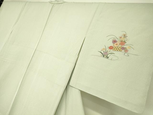 平和屋着物▽訪問着 単衣 総刺繍 花車文 金糸 正絹 逸品 DAAT9385az