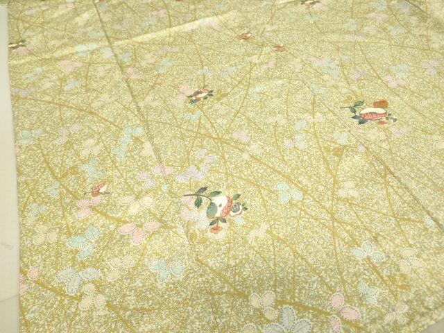 平和屋着物▽上質な小紋 単衣 舞花文 金彩 正絹 逸品 DAAT9388az