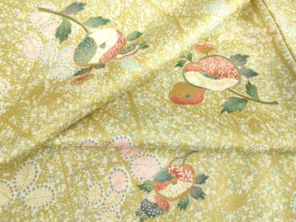 平和屋着物▽上質な小紋 単衣 舞花文 金彩 正絹 逸品 DAAT9388az