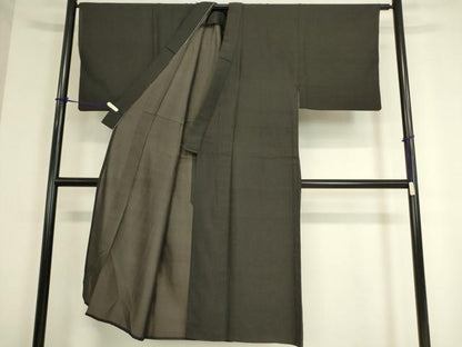 平和屋着物▽男性 お召 単衣 変わり縞 正絹 逸品 DAAT9394az