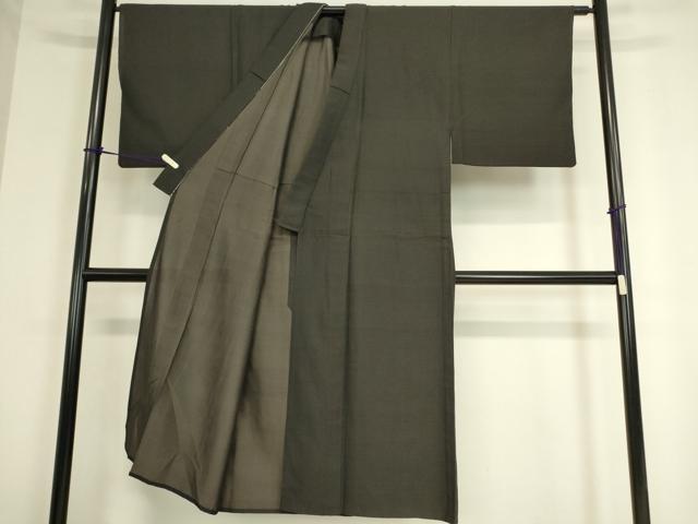 平和屋着物▽男性 お召 単衣 変わり縞 正絹 逸品 DAAT9394az