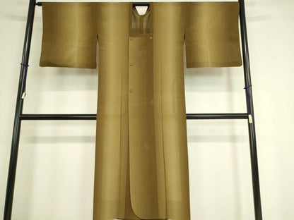 平和屋着物▽道行コート スリーシーズン 春夏秋 塵除け 縞 ロング丈 正絹 逸品 DAAT9395az