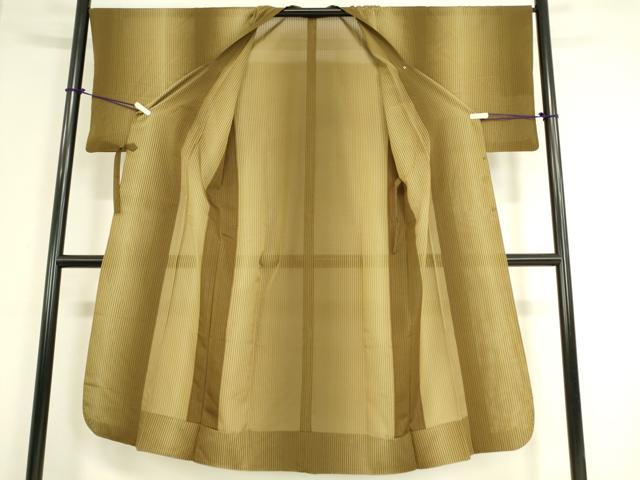 平和屋着物▽道行コート スリーシーズン 春夏秋 塵除け 縞 ロング丈 正絹 逸品 DAAT9395az