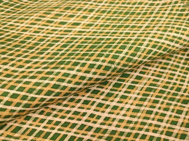 平和屋着物▽上質な小紋 単衣 紬地 格子 正絹 逸品 DAAT9477az