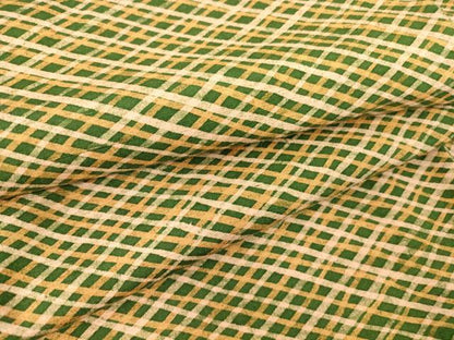 平和屋着物▽上質な小紋 単衣 紬地 格子 正絹 逸品 DAAT9477az