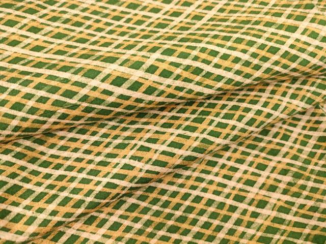 平和屋着物▽上質な小紋 単衣 紬地 格子 正絹 逸品 DAAT9477az