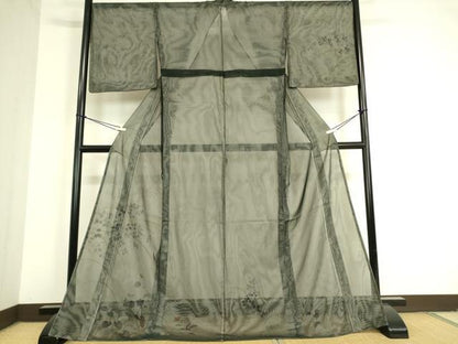 平和屋着物▽訪問着 無双 紗袷 紗×紗 萩文 金彩 正絹 逸品 DAAT9479az