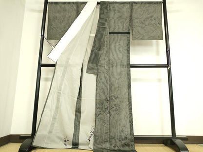 平和屋着物▽訪問着 無双 紗袷 紗×紗 萩文 金彩 正絹 逸品 DAAT9479az