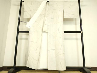 平和屋着物▽上質な紬 単衣 変わり斜線文 正絹 逸品 DAAT9483az