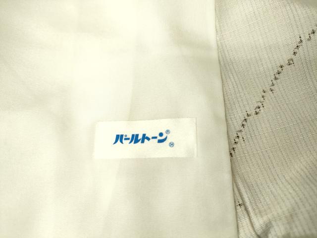 平和屋着物▽上質な紬 単衣 変わり斜線文 正絹 逸品 DAAT9483az