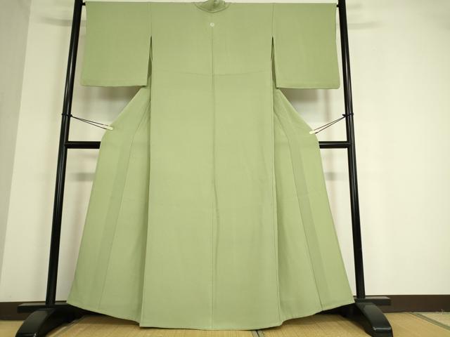 平和屋着物▽上質な色無地 単衣 薄萌葱色 正絹 逸品 DAAT9485az