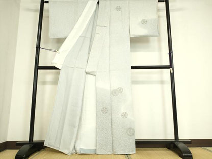 平和屋着物▽中国三大刺繍 スワトウ刺繍 汕頭刺繍 総刺繍 訪問着 単衣 正倉院花文 たたき染め 金糸 正絹 逸品 DAAT9486az