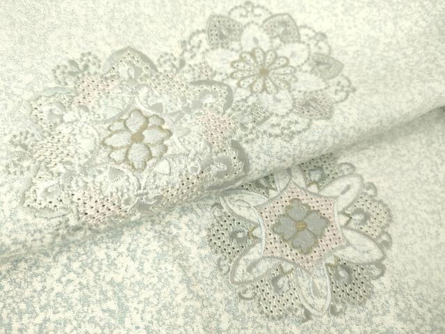 平和屋着物▽中国三大刺繍 スワトウ刺繍 汕頭刺繍 総刺繍 訪問着 単衣 正倉院花文 たたき染め 金糸 正絹 逸品 DAAT9486az
